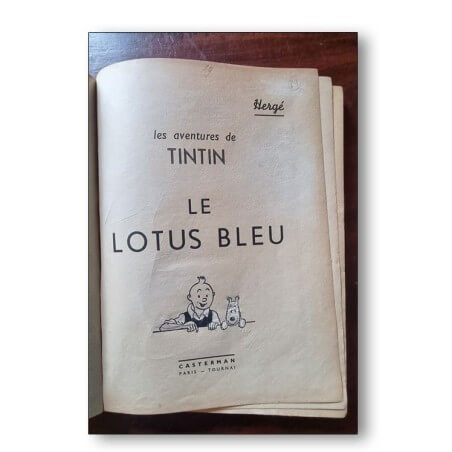 Tintin / Le lotus bleu / 1939 / Dos A9