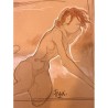 Frank Pé / Original / Mine de plomb et aquarelle / Signé / 50 X 35 cm