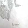 Original Berthet / Pin-up / Crayonné Noir / A4 / Signé + Statuette 3D