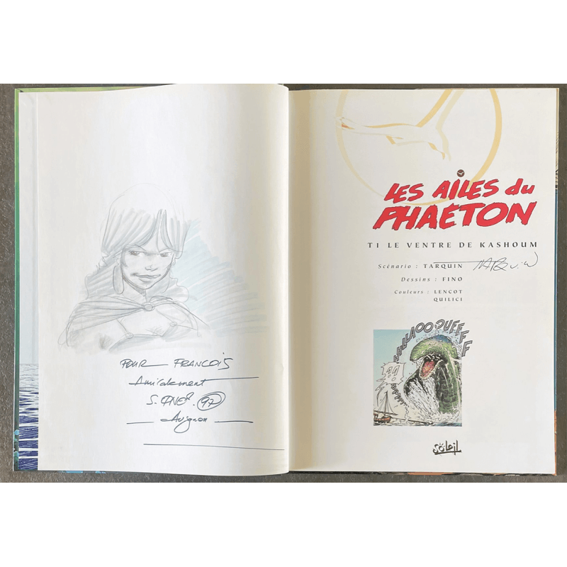 Les Ailes du Phaeton T.01 / Le Ventre de Kashoum / Dedication couleur Fino / C / 1 Album / EO - 1997 Les Ailes du Phaeton T.01 / Le Ventre de Kashoum / Dedication couleur Fino / C / 1 Album / EO - 1997