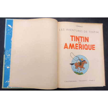  Tintin T.03 / Hergé / Tintin in Amerika (B1) / C / EO kleur / 1 Album - Eerste Belgische editie - 1945