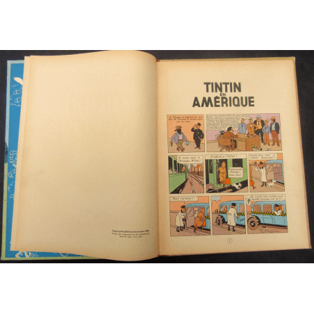  Tintin T.03 / Hergé / Tintin in America (B1) / C / EO colour / 1 Album - First Belgian edition - 1945
