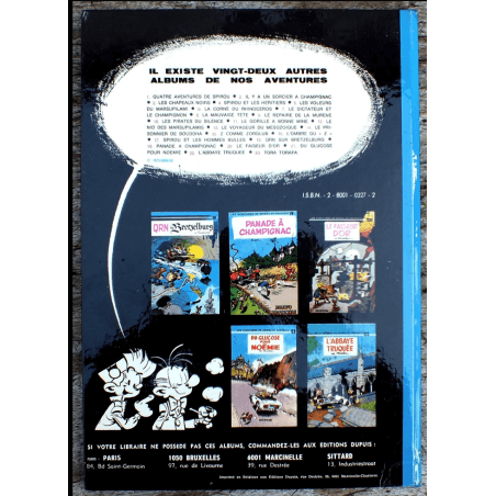 Spirou en Fantasio T.23 / Fournier / Tora Torapa - C - 1 Album - EO - 1973