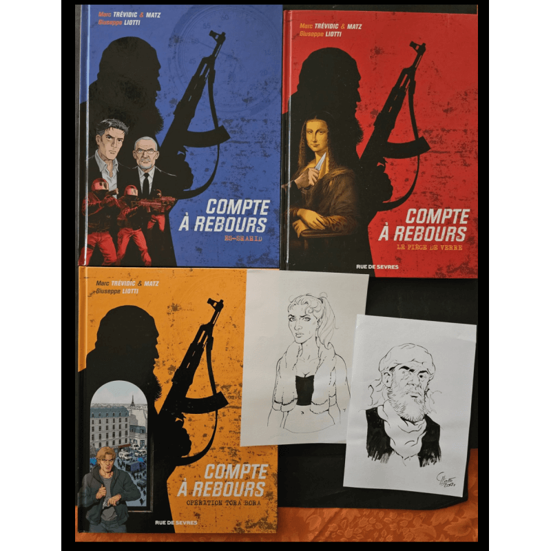 Aftellen Vol. 1 tot en met Vol. 3 + 2x originele tekening - 3x C - EO/Ré - (2018/2019)