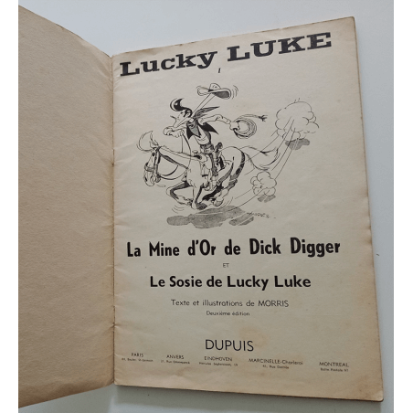  Lucky Luke T.01 / Dick Digger Gold Mine / Morris / B / 2nd Edition / (1954)