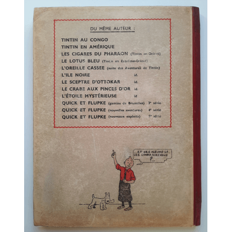 Kuifje Dl. 6 / Hergé / Het gebroken oor (A18, grote afbeelding) - C - Zwart-wit - Heruitgave (1942)