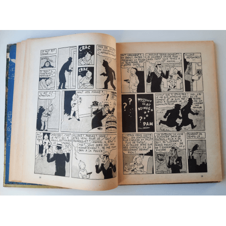 Tintin T.06 / Hergé / The broken ear (A18, large image) - C - N&B - Reissue (1942)