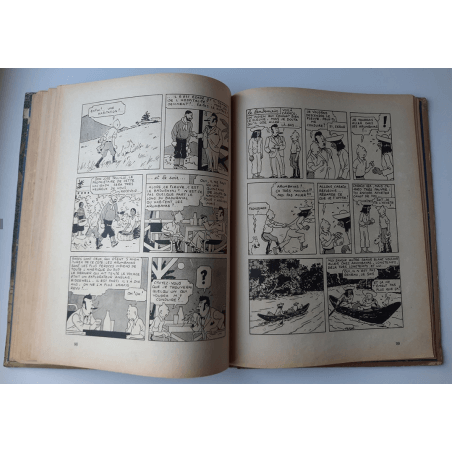 Kuifje Dl. 6 / Hergé / Het gebroken oor (A18, grote afbeelding) - C - Zwart-wit - Heruitgave (1942)