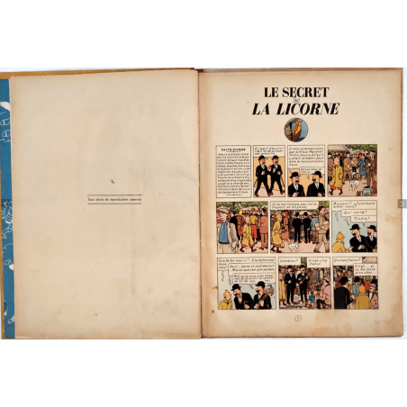  Tintin T.11 / Hergé / The Secret of the Unicorn (A20) / C / EO / (1943)