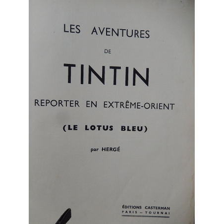  Kuifje Dl. 5 / Hergé / De Blauwe Lotus / Zwart-wit / C / EO / 5 van de tekstkleuren - (1936)