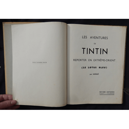  Kuifje Dl. 5 / Hergé / De Blauwe Lotus / Zwart-wit / C / EO / 5 van de tekstkleuren - (1936)