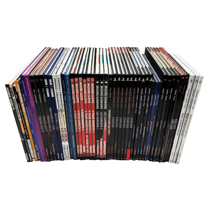 MOEBIUS + JODOROWSKY + MOORE + SCHON - Lot van 48 albums, allemaal in EO MOEBIUS + JODOROWSKY + MOORE + SCHON - Lot van 48 albums, allemaal in EO