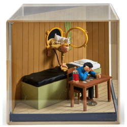 Tintin / Hergé /Coffret in plexiglas/diorama illustrating the scene of the encounter between Tintin and Haddock